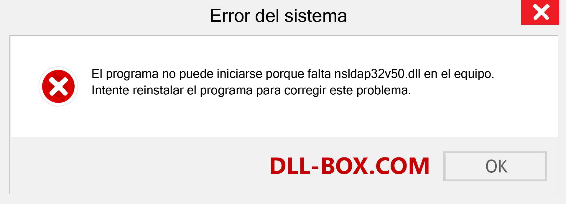 ¿Falta el archivo nsldap32v50.dll ?. Descargar para Windows 7, 8, 10 - Corregir nsldap32v50 dll Missing Error en Windows, fotos, imágenes